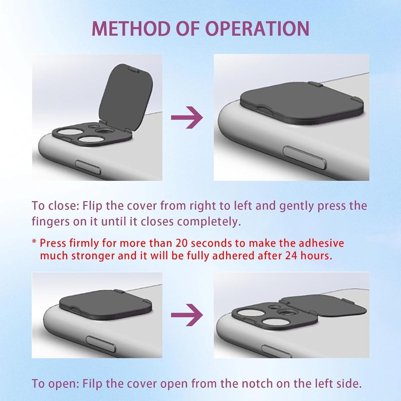 EYSOFT Phone Camera Lens Cover Compatible for iPhone 12 Pro, Camera Lens Protector to Protect Your Privacy and Security,Strong Adhesive,2 Pack - Image 2